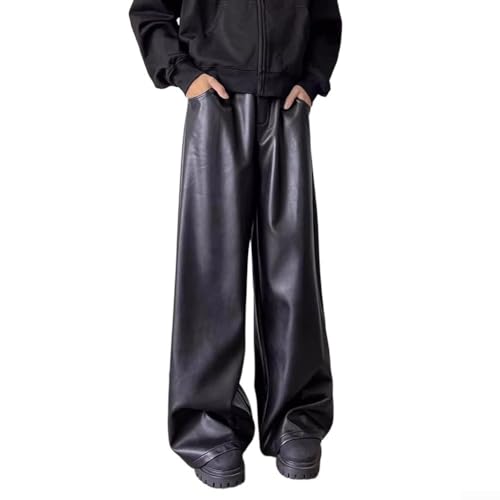Pantalon en cuir PU homme ample au tombé impeccable et finition haut de gamme
