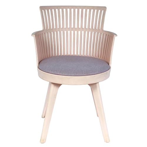 Image of Creative Cafe Chair Elegant and Understated, These Soft-Toned armchairs Feature a Refined slatted backrest, Cushioned seat, and Tapered Legs. Perfect for Modern interiors. | CS-1221 /P2 (Pink)