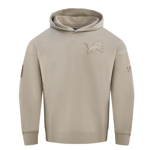 Pro Standard Mens NFL Detroit Lions Neutral Pull Over Hoodie Taupe M