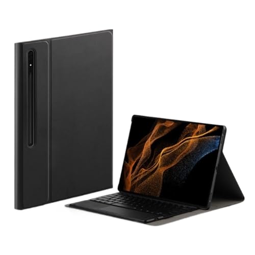 Teclado para Samsung Galaxy Tab A9 Plus de 11 pulgadas con funda de cuero negro 2023