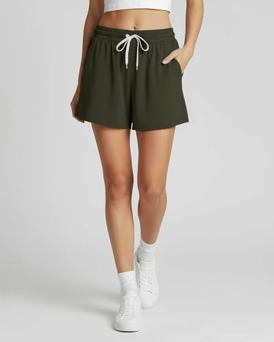 Image of Real Essentials 3 Pack: Womens Ultra-Soft Athletic Lounge Casual Sweat Shorts with Pockets (Available in Plus Size)