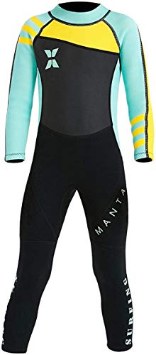 JELEUON Little Kids Boys Girls Wetsuit Swimsuits Neoprene Long Sleeves Diving Suits S Green
