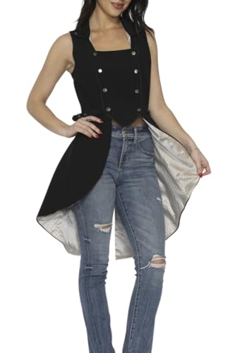 Pretty Attitude Gothic Two Tone Vest Sleeveless Tailcoat Jacket Cosplay Coat3