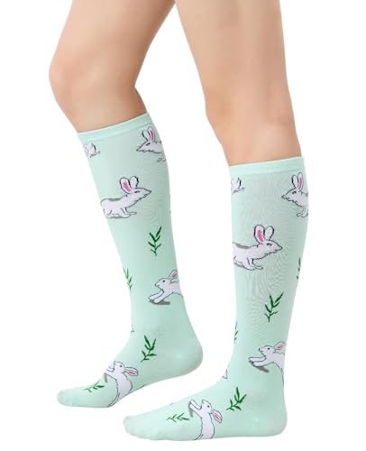 Image of American Trends Women's Knee High Socks, Novelty Holiday Printed Tall Tube Socks, Casual & Party Athletic Sports Stockings