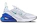 NIKE Women's AIR MAX 270 Shoes, White/Neptune Green-lapis, 8