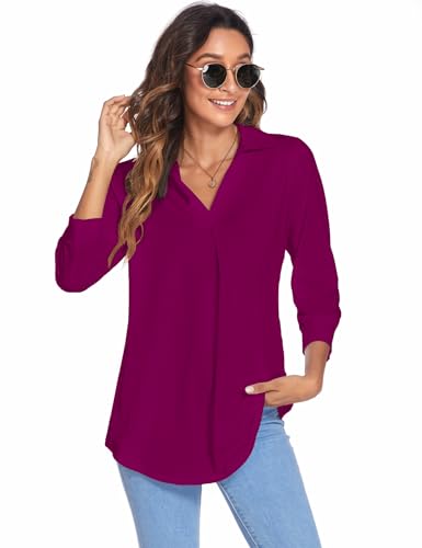 Image of Newchoice Womens 3 /4 Sleeve Shirts Business Casual Tops