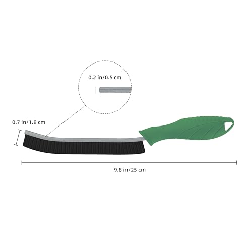 Image of FOOGWEE Hard Bristle Crevice Cleaning Brush - Cleaning Supplies - Grout Cleaning Brushes for Household Use - Crevice Cleaning Tool for Bathroom, Home and Kitchen (3, Green)