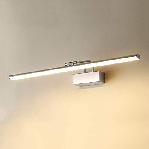 Luz para espejo de baño LED plateada con cabezal rotatorio IP44