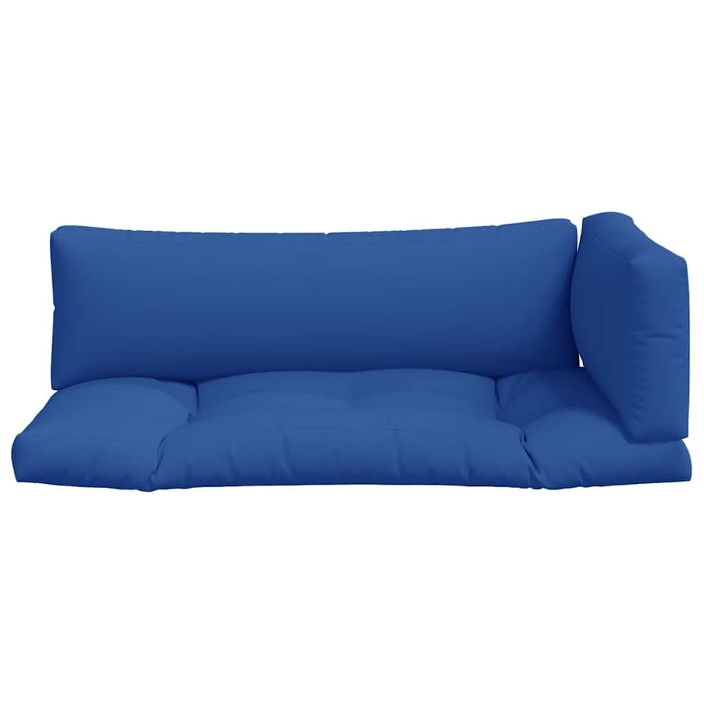vidaXL Coussins de Palette Lot de 3 Bleu Tissu