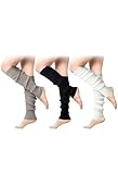 Passionbility 3/2 Pairs Leg Warmers for Women - Leg Warmers 80s Ribbed Knitted Long Socks for Party Sports