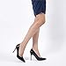 Elisabet Tang High Heels, Womens Pointed Toe Slip on Stilettos Party Wedding Pumps Basic Shoes All Black 8