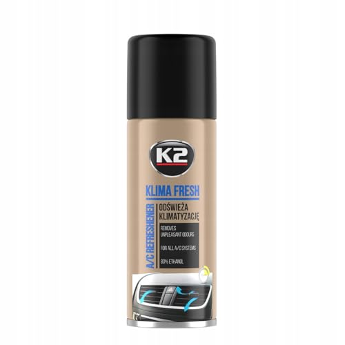 K2 - Klima Fresh - Limpiador del aire acondicionado, limpia y refresca, aroma fresco, adecuado para todos los coches, 150 ml