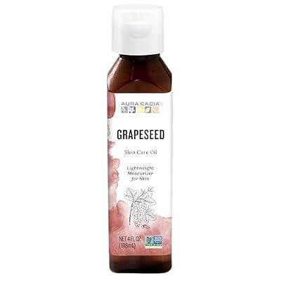 Aura Cacia Grapeseed Skin Care Oil | GC/MS Tested for Purity | 118ml (4 fl. oz.)
