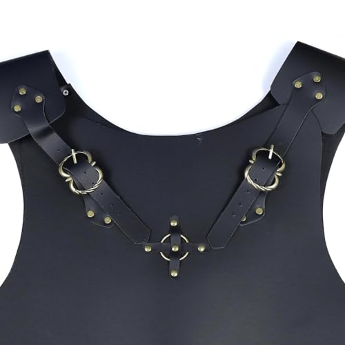 Coraza vikinga de cuero PU para evitar disfraces incómodos en Halloween 7