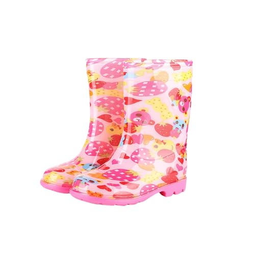 Botas para niños, impermeables, botas de lluvia para niños, botas de lluvia antideslizantes, impermeables, con motivos de dibujos animados, botas de lluvia, botas de agua, botas de agua, Rosa5., 19 EU