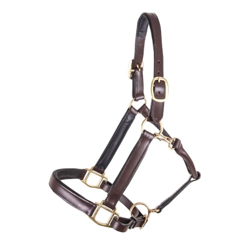 Dura-Tech Premier Saratoga Padded Leather Halter for Horses | Soft Buffalo Leather with Adjustable Fit & Padded Comfort | Size Full Size