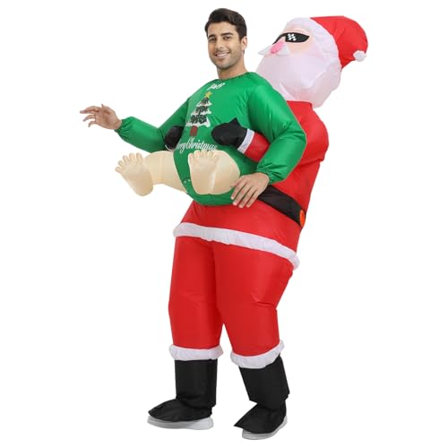 Inflatable Santa Claus Costume for Adults, Christmas Inflatable Costume, Inflatable Santa Claus Costume for Men Women, Christmas Cosplay Party