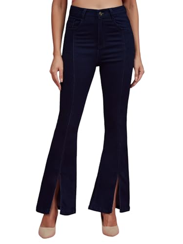 Image of Miss Chase Women's Wide-Leg High-Rise Regular-Length Stretchable Shaping Denim Jeans