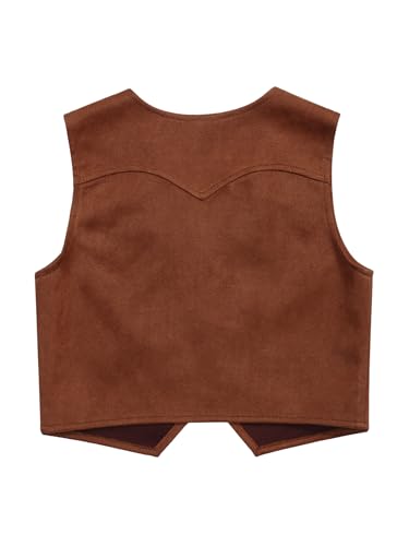 Kids Western Rodeo Cowboy Fringe Open Front Vest Coat Theme Party Dress Up2