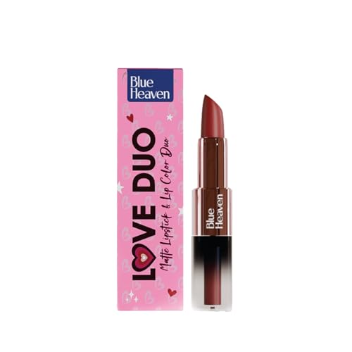 Image of Blue Heaven Love Duo 2 in1 Dual Sided Lipstick for women | Non Transfer| Hydrating and Long Lasting Upto 12 hrs | Soft Matte Finish formula - 17 |1.5ml + 4g
