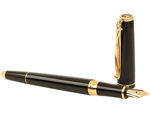 Cleo Skribent Gold +++ Patronen- und Konverter Füllfederhalter +++ 18 KARAT GOLDFEDER (B) +++ Schaft in Schwarz +++ HAND MADE IN GERMANY
