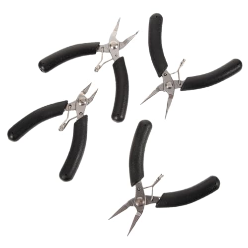 Gadpiparty 4Pcs Jewelry Making Tool Durable Jewelry Pliers for DIY Crafting Includes Flat Nose Nose and Cutting Pliers for Bending Gripping and Crimping