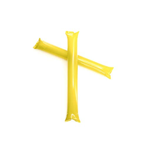 FUN FAN LINE - 60 Pairs Bam Bam Thunder Sticks. Noise Makers for Sporting Events. Boom Sticks for Cheerleading. Noise Sticks for Stadium or Parties. (Yellow)