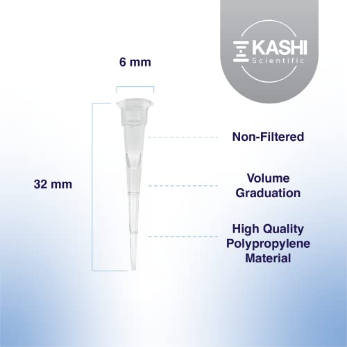 Image of Kashi Scientific 10uL Universal Non-Filter Pipette Tips, Sterile Low Binding Pipet Tips with Clear Graduation, DNase /RNase Free [10uL, 10,000pcs]