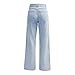 Womens Wide Leg Jeans High Waisted Baggy Fashion High Waist Stretchy Jean Straight Leg Denim Pants with Pockets Light Blue