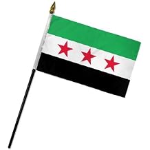 Syrian Republic 4"x6" Flag Desk Table Stick sewn edges 100D
