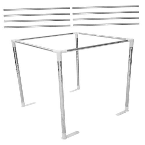 Ciieeo 1Set Stainless Steel Canopy Bed Frame Bracket Net Frame for Bed Easy Assembly Stable Structure Modern Bedroom Decor Suitable for Bed Curtains Poles