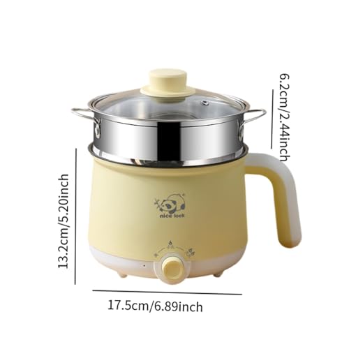 JISADER Panela elétrica, panela de arroz elétrica portátil de aço inoxidável mini panela de viagem p