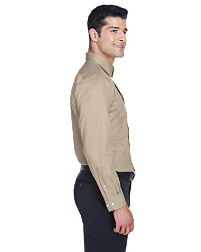 Devon & Jones Men's Crown Woven Collection™ Solid Stretch Twill S STONE3