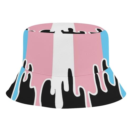 Trans Pride FlagChildren's Bucket Hat for Boys and Girls, Breathable Summer Beach Hat52cm