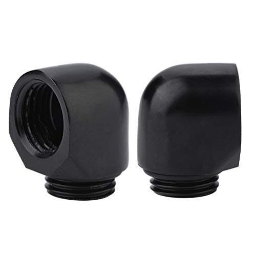 ASHATA Watercooling Raccord, G1/4 Filetage Raccord de 90 Degrés Adaptateur Rotatif Eau Refroidie Connecteur Two-Touch Fitting Elbow Connector pour PC WaterCooling