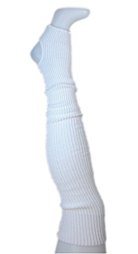 AVIDESO Stulpen Damen Overknee + Fersenloch - Overknees Beinlinge Strick Flauschig Weich Legwarmer Tanzstulpen Mädchen weiss Cover