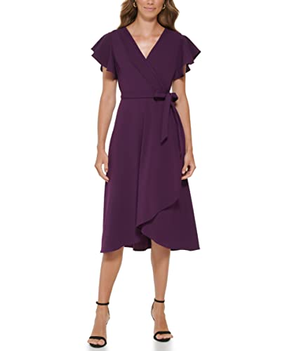 Dkny Women's Faux Wrap Dress, Deep Wine, 12 #TOP27