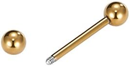 Briana Williams 6 stks RVS Rechte Barbell Set 14G Tong Industrie Piercing Bars Sieraden (12/14/16/18/20/25/32/35/38mm