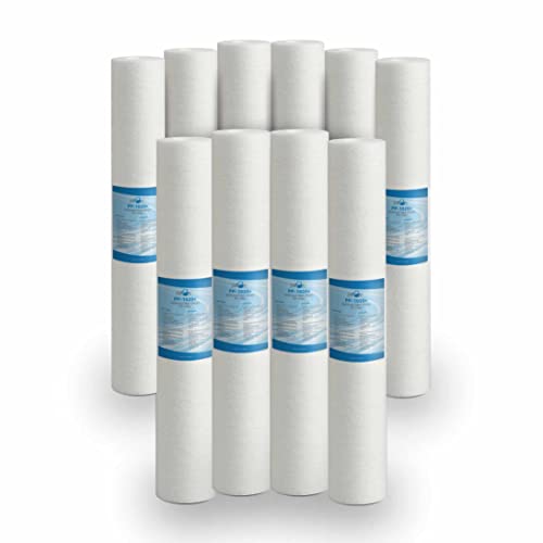 Bellerofonte Filtro de agua de sedimentos 20 pulgadas 10 Micras en polipropileno. Filtración de arena e impurezas y partículas colgantes hasta 10 micras. Paquete de 10 Cover