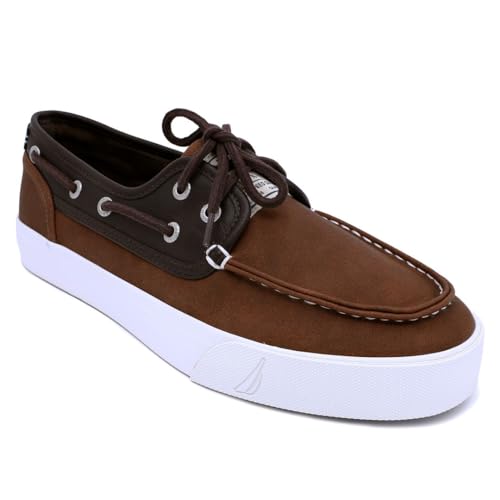 Nautica Men's Casual Boat Shoes, Moc-Toe Loafers with Cushioned Insole, Deck Fashion Sneaker