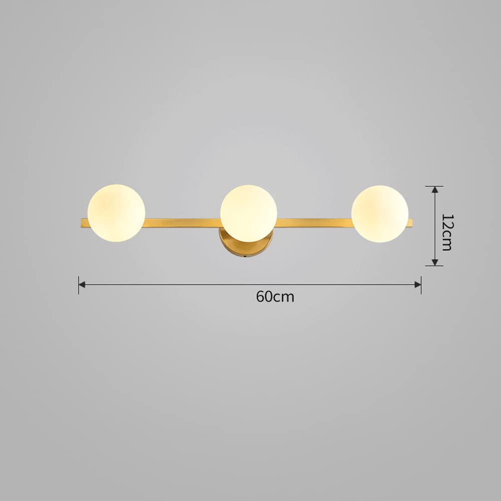 Lampade da Bagno Moderne, Lampade da Bagno G9 con Finitura Oro E Globo in Vetro Satinato, Lampade da Bagno in Rame per Soggiorno, Camera da Letto, Oro A 4 Luci, Oro A 3 Luci
