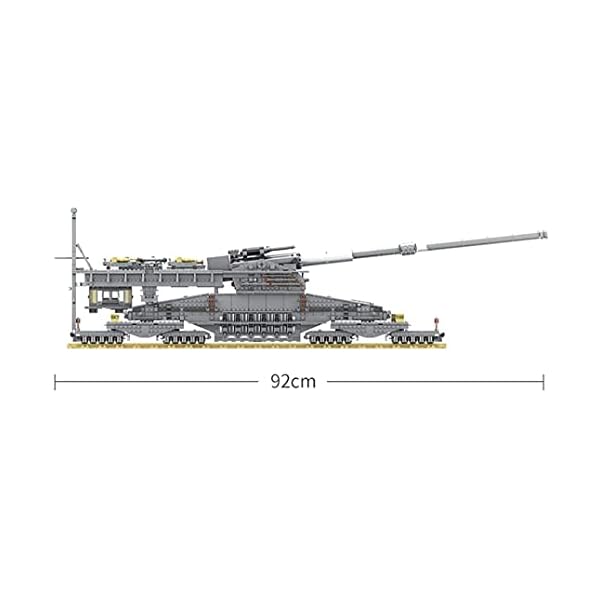 MASSAGERS 3846 Teile Bausteine Panzer Modell,1/72 DIY Militär Bausteine Dora Kanone Modellbausatz Kompatibel mit Blöcken – Bild 7