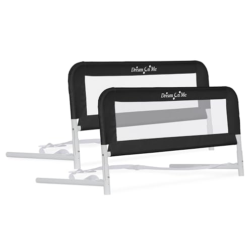 Image of Dream On Me Lightweight Mesh Security Adjustable Bed Rail Double Pack with Breathable Mesh Fabric in Black, 2 Count (Pack of 1)