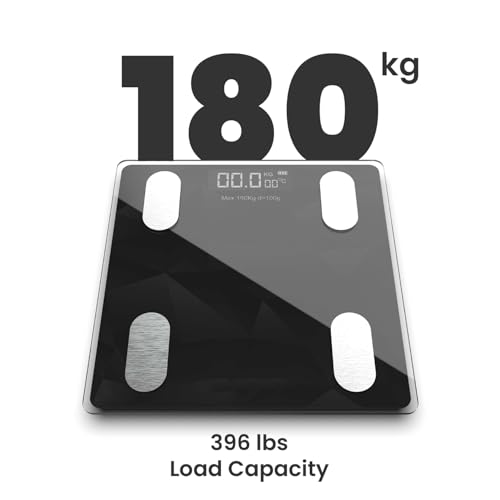 Image of The Cube Club Weight Machine Smart Sync Body Fat Analyzer Multi-User Profiles 12 Health Metrics BMI Weighing Scale with LED & Glass Top (POLYGON, 180kg Max, 2.5 Year Warranty)