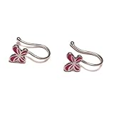 echtes 925/- Sterling Silber Ohrclip Schmetterling 925 Sterling Silber, Schmetterling Kinderschmuck, Ohr Clip nickelfrei, Mädchen Ohrschmuck pink