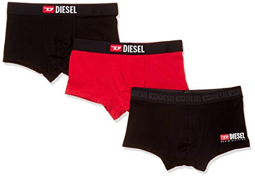 Diesel Men's UMBX-DAMIENTHREEPACK Denim Division Boxer-Brief 3pack, Black/red/Black Industry, L