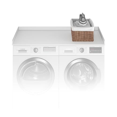 Furinno RAVEL Washer Dryer Countertop, Washer and Dryer Topper, with Edge Rails, Anti Slip Pads, 27.5 D x 54 W, for Laundry Room Organization and Storage, White by Furinno - Image 4