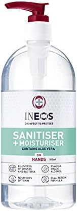 Hospital Grade Hand Sanitiser (250ml) by INEOS Hygienics. Made with 75% Pharma Grade Alcohol, Kills 99.9% of viruses and bacteria
