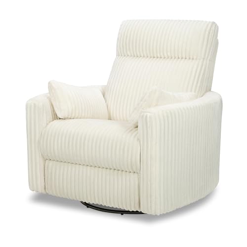 Image of DaVinci Atlas Upholstered Recliner & Swivel Glider, Cream Cozy Corduroy