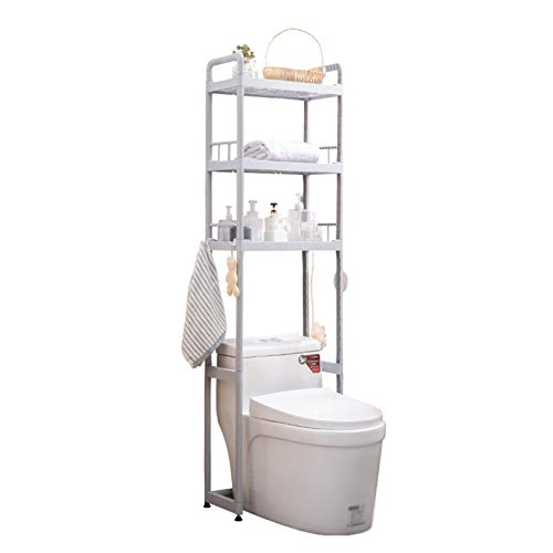 Toilettenregal, Badezimmerregal Platzsparendes WC Regal Lagerregal Vertikales Waschmaschinenregal mit 3 Ablagen (grau)